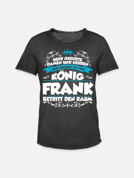 Frank Name Design - Männer Vintage T-Shirt - Vintage Schwarz