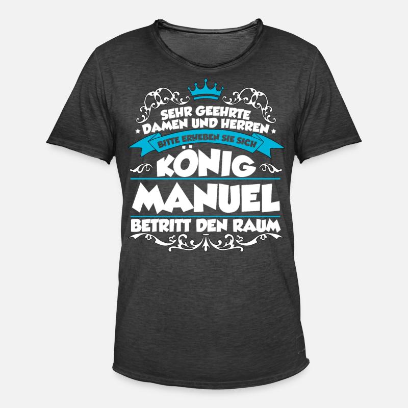Manuel Name Design - Männer Vintage T-Shirt - Vintage Schwarz