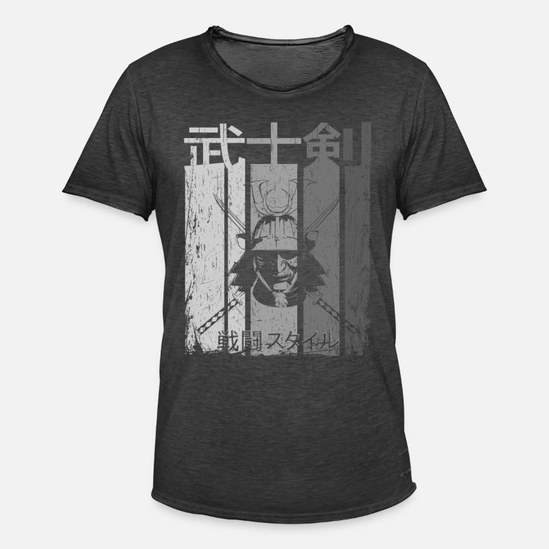 Samurai - Männer Vintage T-Shirt - Vintage Schwarz