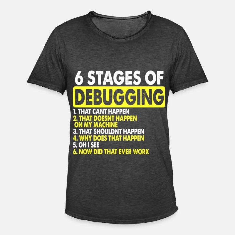 Debugging Informatik - Männer Vintage T-Shirt - Vintage Schwarz
