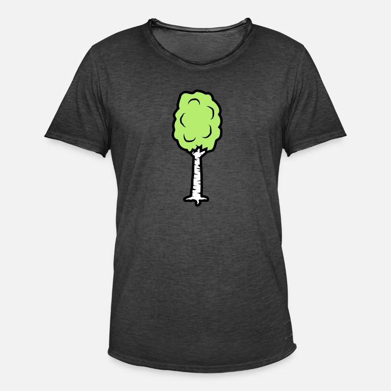Comic Birke Bäumchen - Männer Vintage T-Shirt - Vintage Schwarz