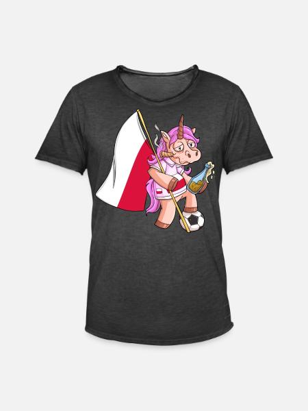 Polen Party Einhorn - Männer Vintage T-Shirt - Vintage Schwarz