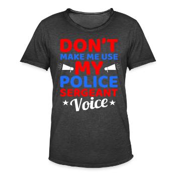 politie - Mannen Vintage T-shirt - vintage zwart - Voor