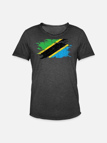 Tanzania - Men's Vintage T-Shirt - washed black