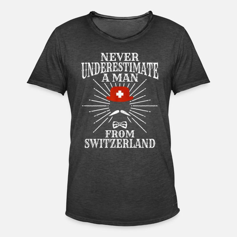 Schweiz Schweizer Geschenkidee - Männer Vintage T-Shirt - Vintage Schwarz