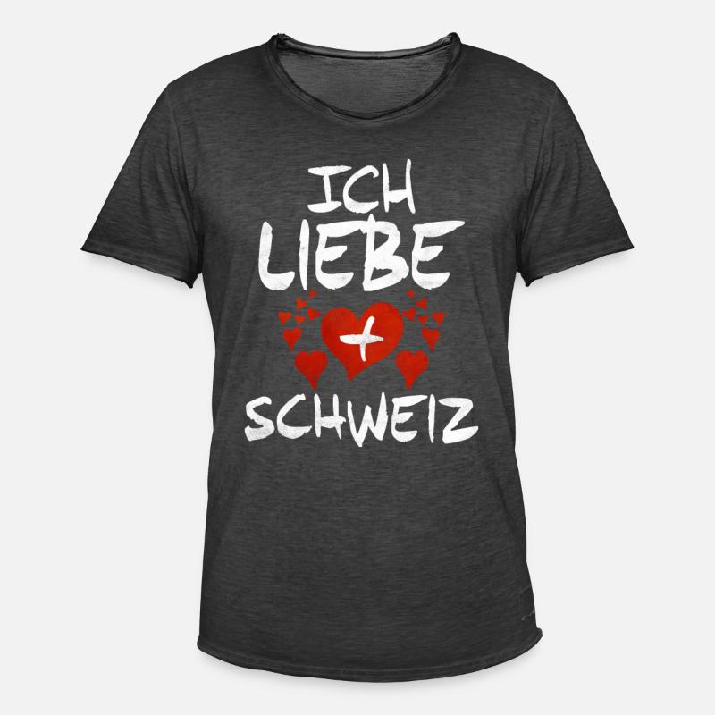 Schweiz Schweizer Geschenkidee - Männer Vintage T-Shirt - Vintage Schwarz