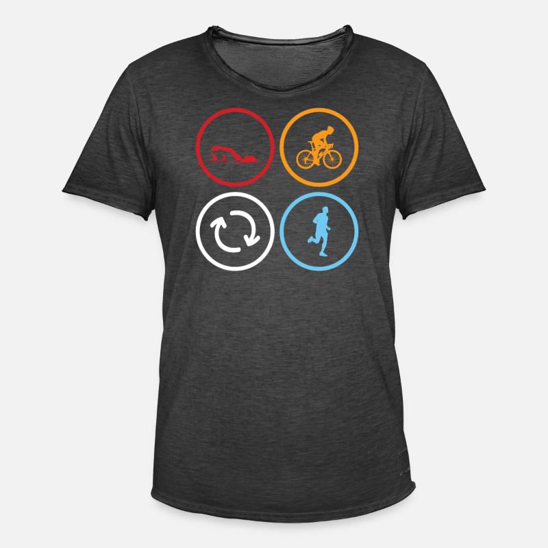 Triathlon Triathlet Geschenk Geschenkidee - Männer Vintage T-Shirt - Vintage Schwarz