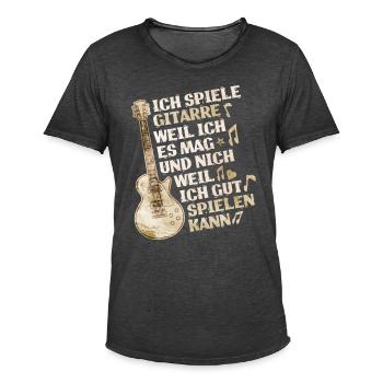 Gitarre Gitarre spielen Gitarrist Geschenk Band - Männer Vintage T-Shirt - Vintage Schwarz - Vorne