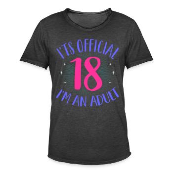 18 ans - T-shirt vintage Homme - noir vintage - Devant