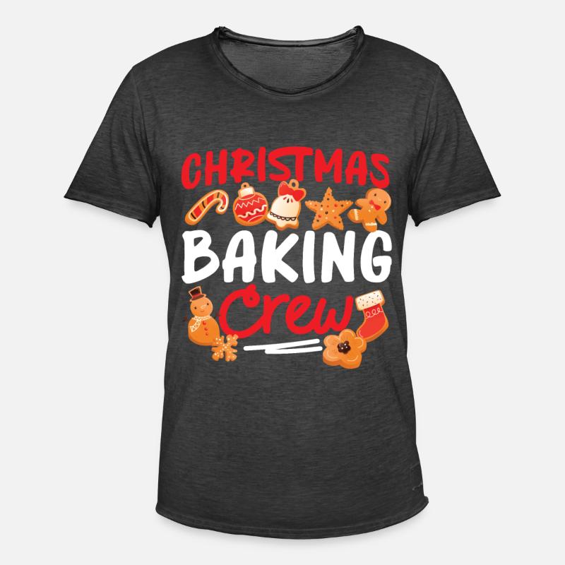 Bake Baking Gingerbread Man - Männer Vintage T-Shirt - Vintage Schwarz