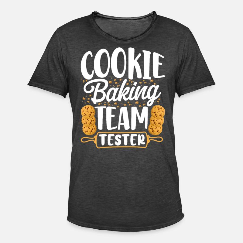 Bake Baking Cookie Team Tester - Männer Vintage T-Shirt - Vintage Schwarz