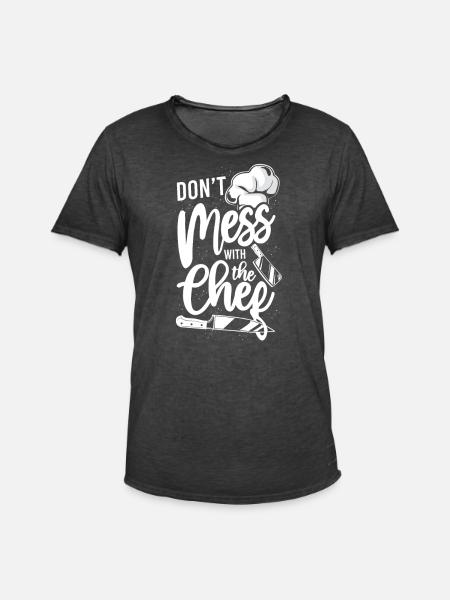 Cooking Cook Kitchen Chef Don'T - Men's Vintage T-Shirt - washed black