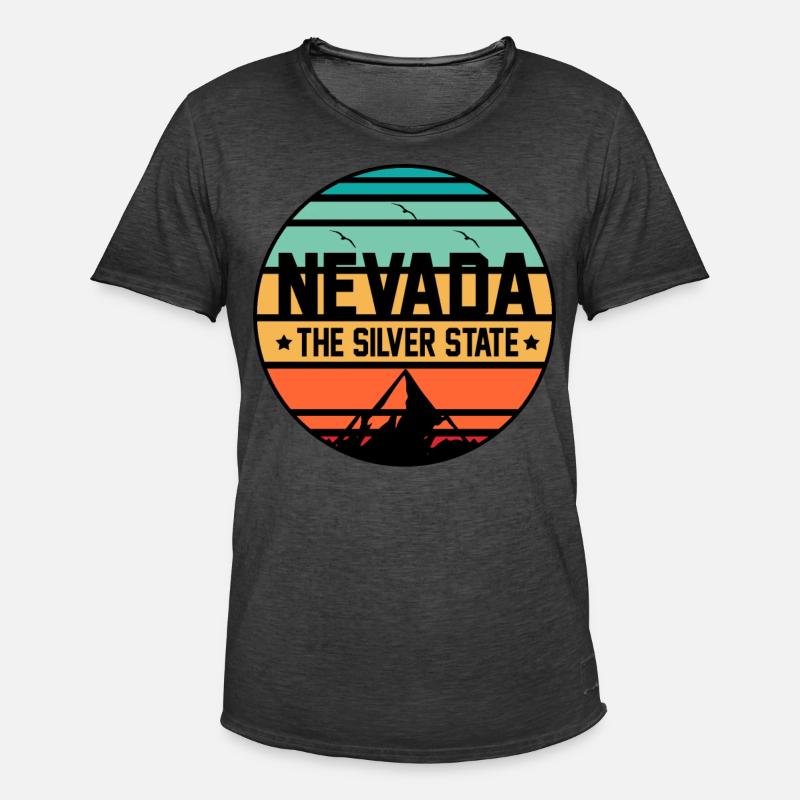 Nevada Das Silberne Staatsgeschenk - Männer Vintage T-Shirt - Vintage Schwarz