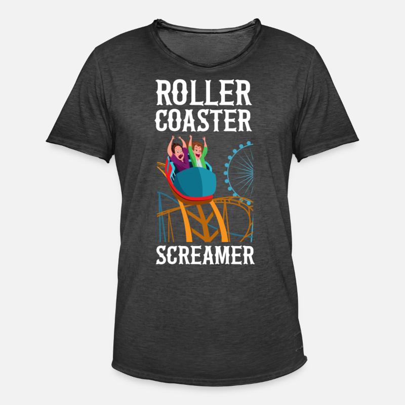 Roller Coaster Roller Coaster - Men's Vintage T-Shirt - washed black