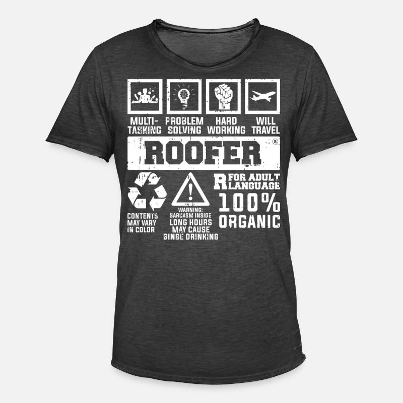 Bauarbeiter Dachdecker Geschenkidee - Männer Vintage T-Shirt - Vintage Schwarz