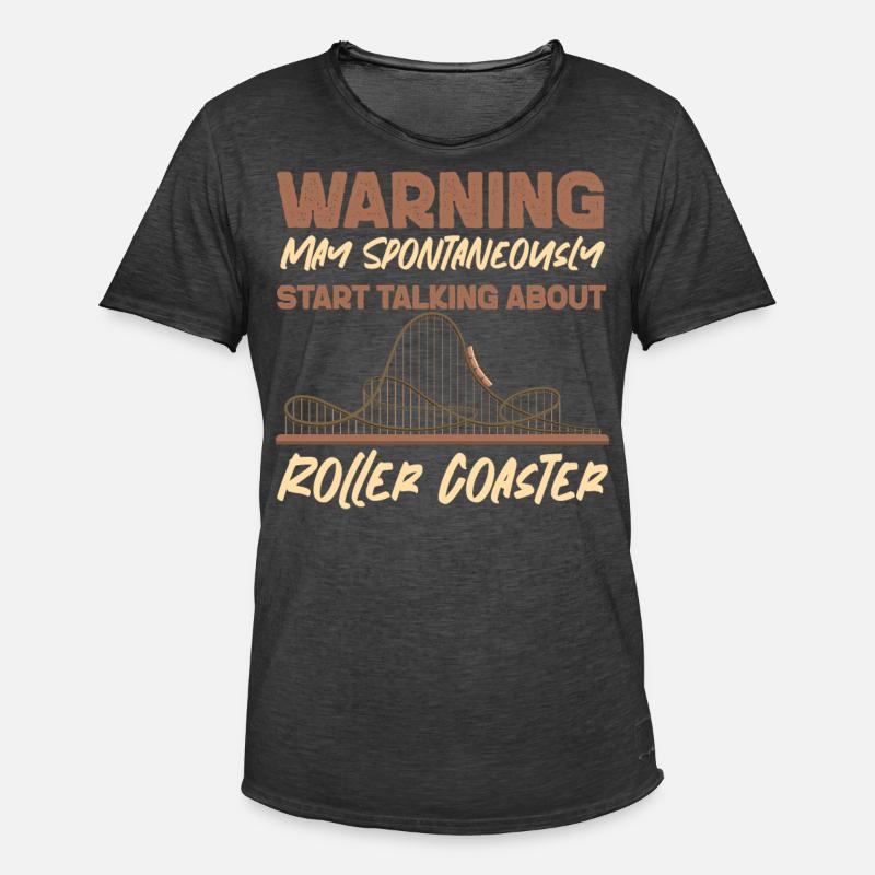 Roller Coaster Warning May - Männer Vintage T-Shirt - Vintage Schwarz