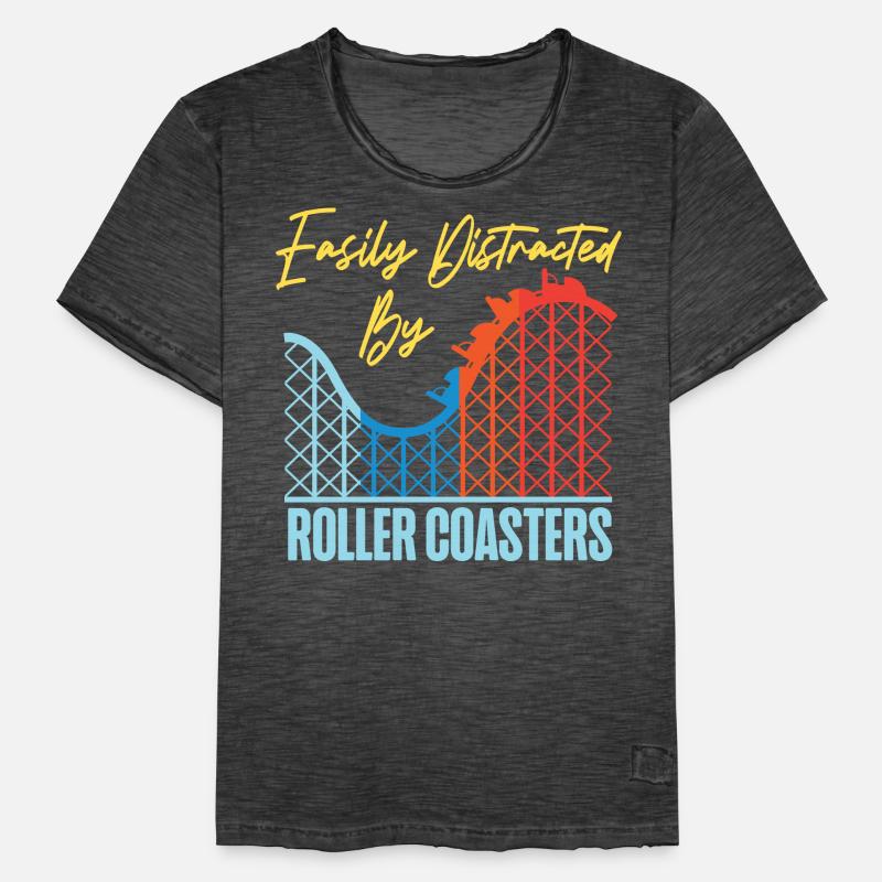 Roller Coaster Easily Distracted Männer Vintage T-Shirt