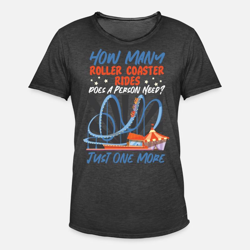 Roller Coaster How Many Roller - Männer Vintage T-Shirt - Vintage Schwarz