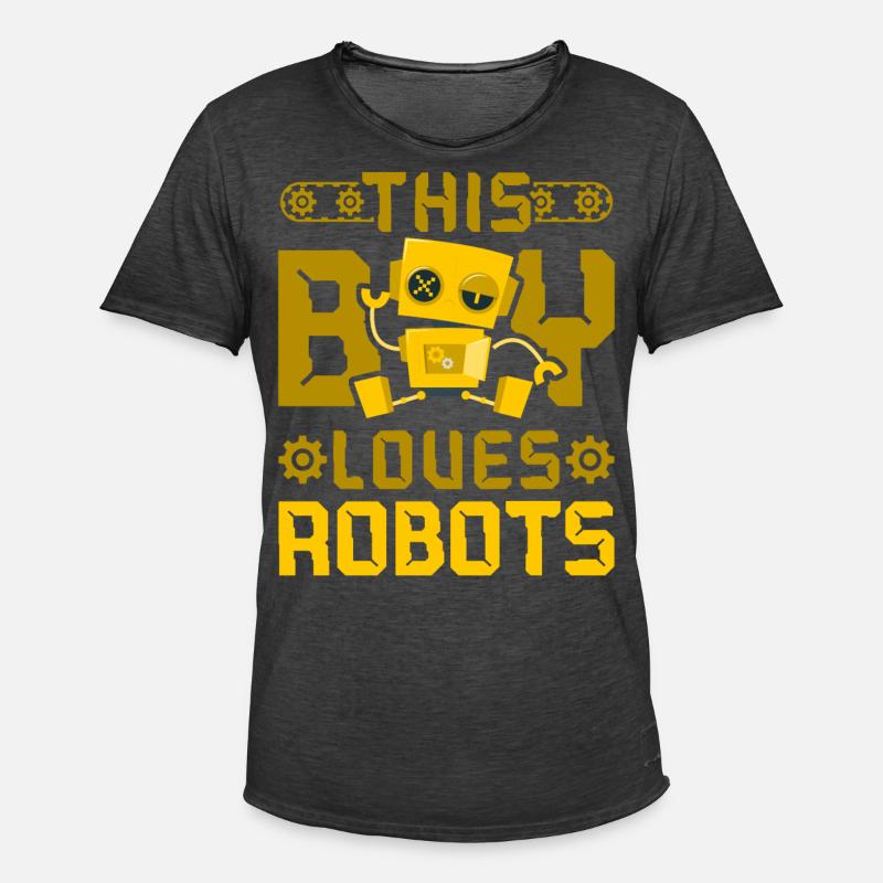 Robot Robotics Engineer Boy This - Männer Vintage T-Shirt - Vintage Schwarz