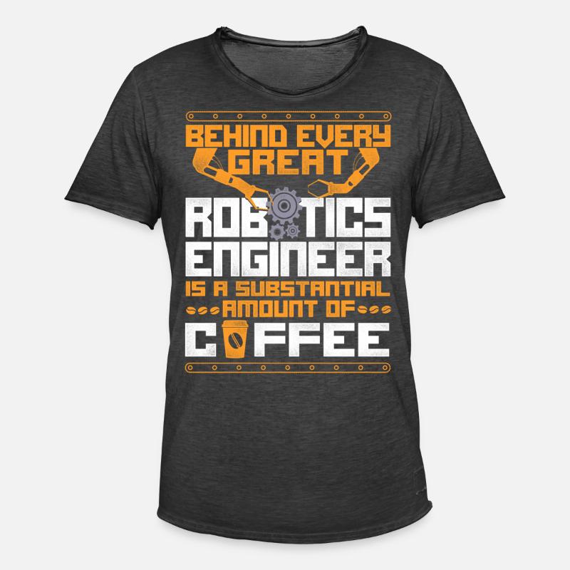 Robot Robotics Engineer Coffee - Männer Vintage T-Shirt - Vintage Schwarz