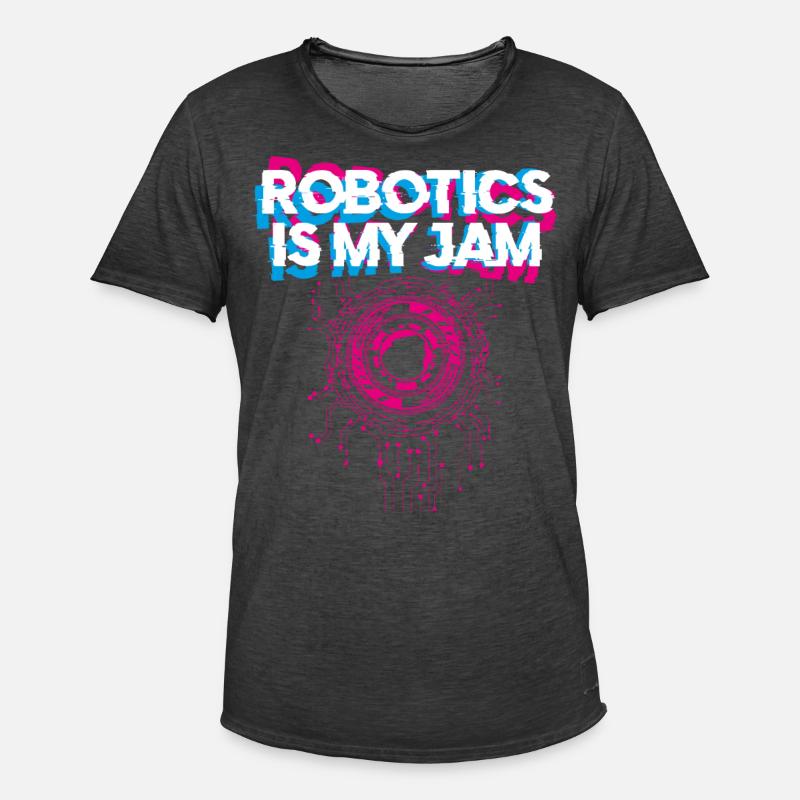 Robot Robotics Engineer Robotics - Men's Vintage T-Shirt - washed black