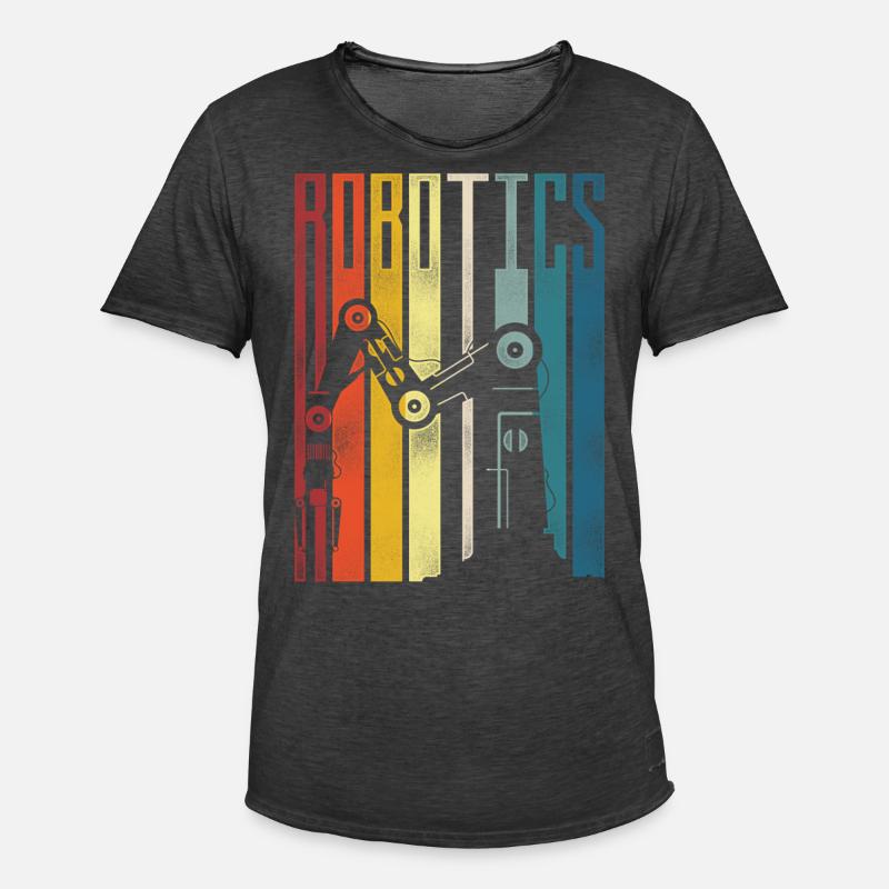 Robot Robotics Engineer Retro - Männer Vintage T-Shirt - Vintage Schwarz