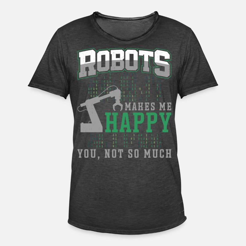 Robot Robotics Engineer Robots - Männer Vintage T-Shirt - Vintage Schwarz