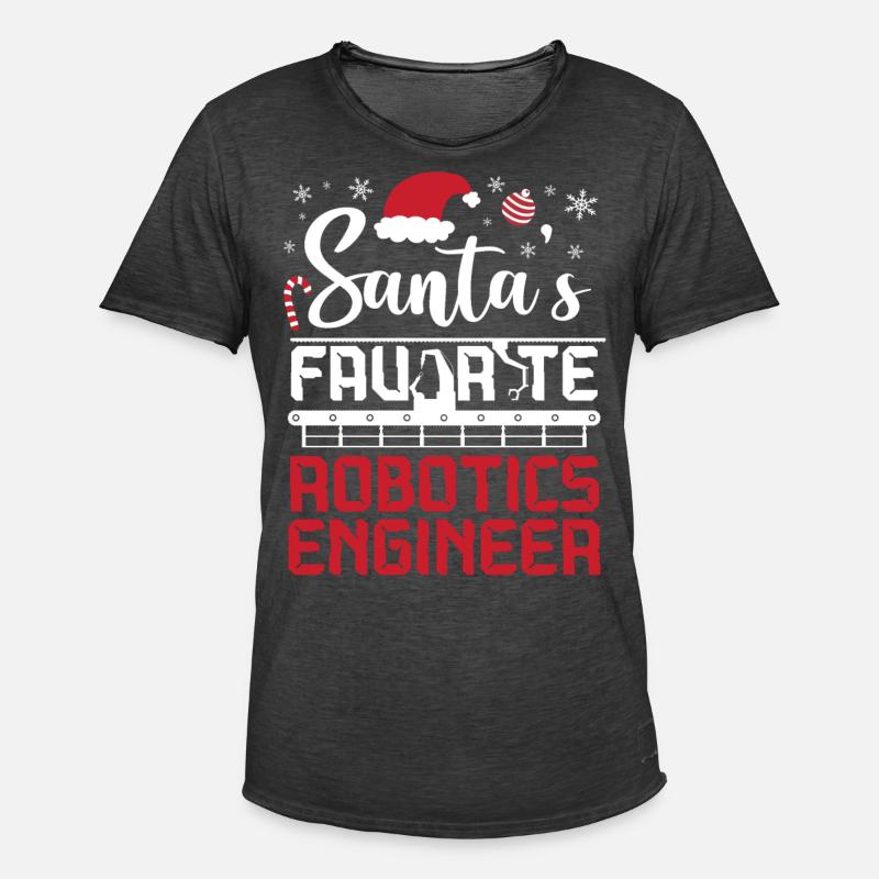 Robot Robotics Engineer Christmas - Männer Vintage T-Shirt - Vintage Schwarz
