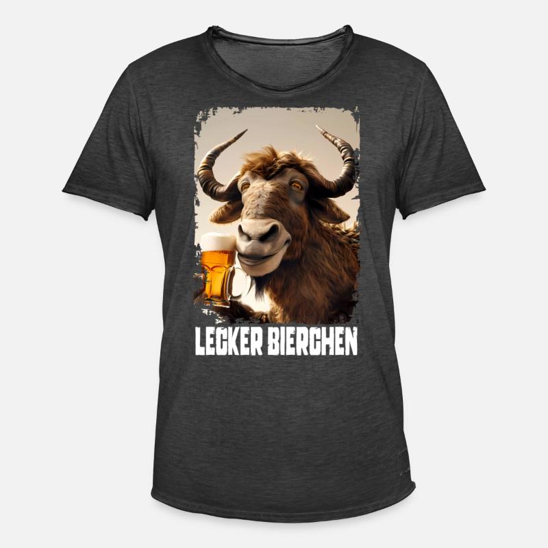 Lecker Bierchen Gnu - Männer Vintage T-Shirt - Vintage Schwarz