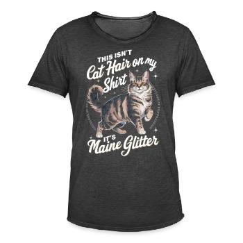 Katze Maine Coon Geschenk - Männer Vintage T-Shirt - Vintage Schwarz - Vorne