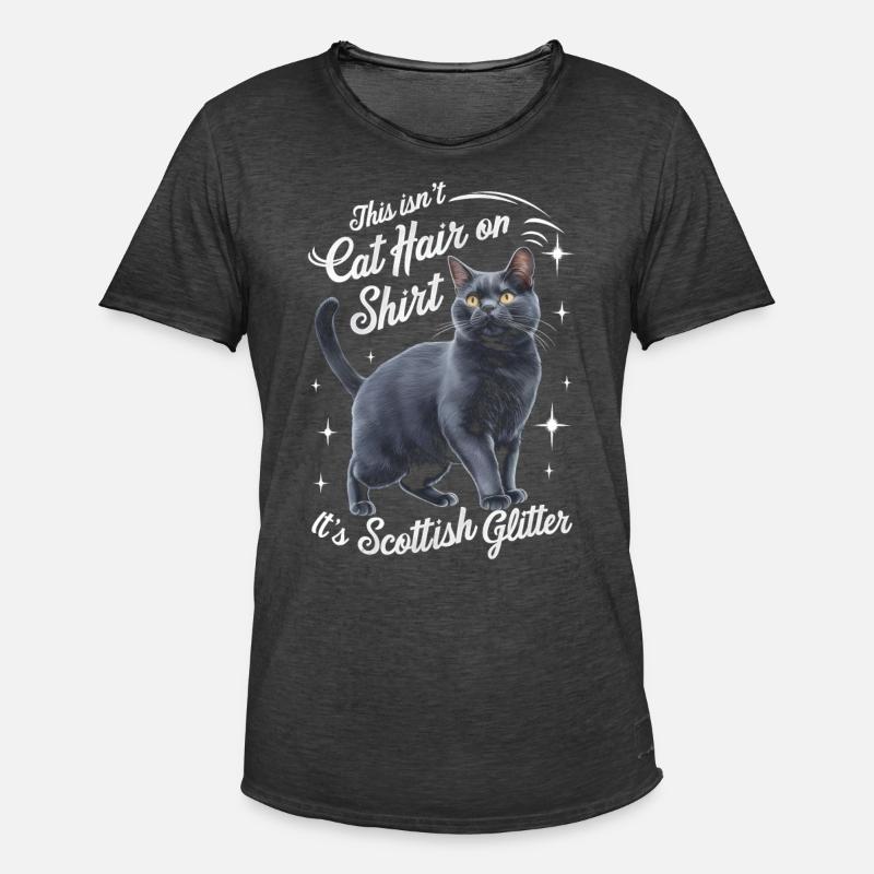 Katze Scottish Fold Geschenk - Männer Vintage T-Shirt - Vintage Schwarz