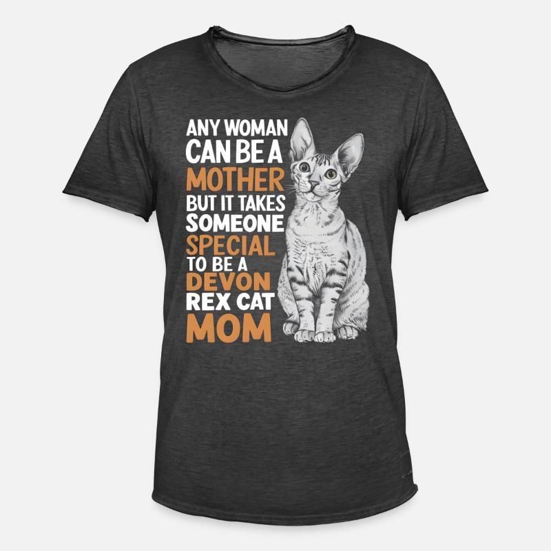 Katze Devon Rex Geschenk - Männer Vintage T-Shirt - Vintage Schwarz