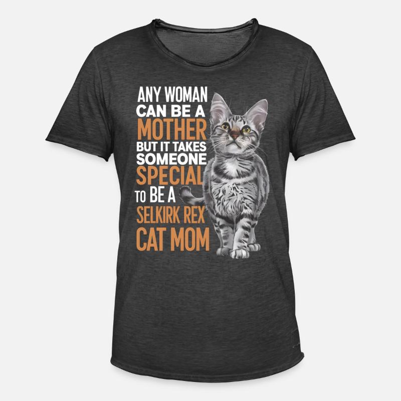 Katze Selkirk Rex Geschenk - Männer Vintage T-Shirt - Vintage Schwarz
