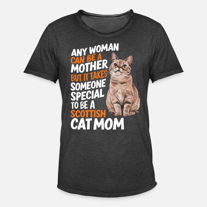 Katze Scottish Fold Geschenk - Männer Vintage T-Shirt - Vintage Schwarz