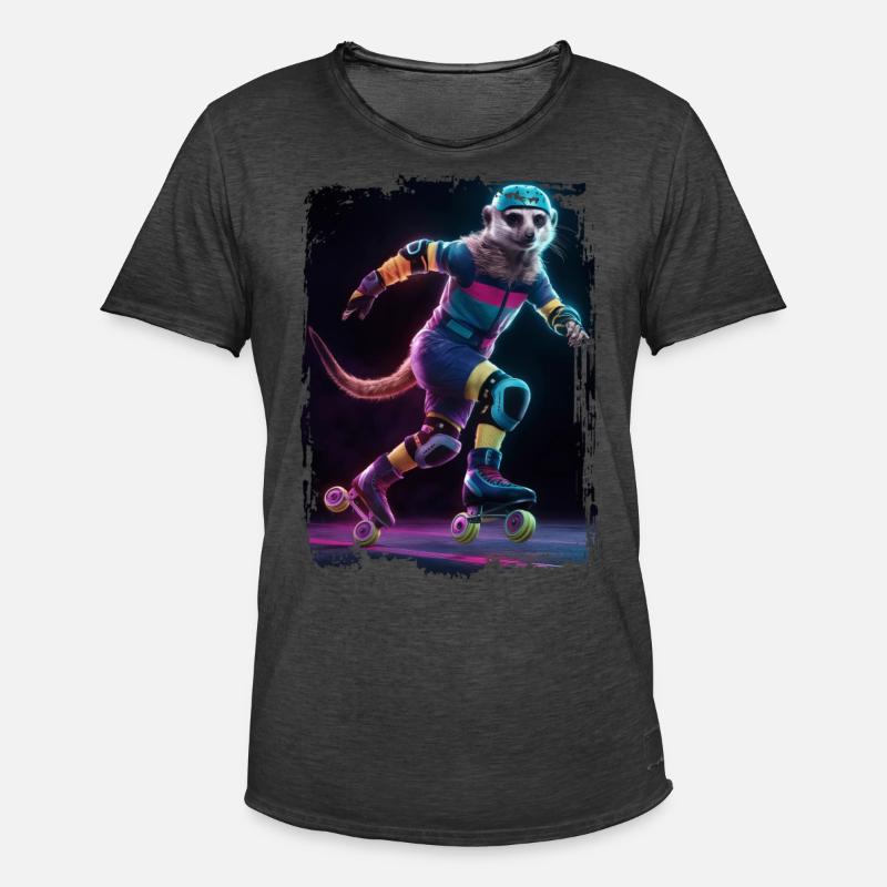 Erdmännchen Eiskunstlauf Geschenk - Männer Vintage T-Shirt - Vintage Schwarz