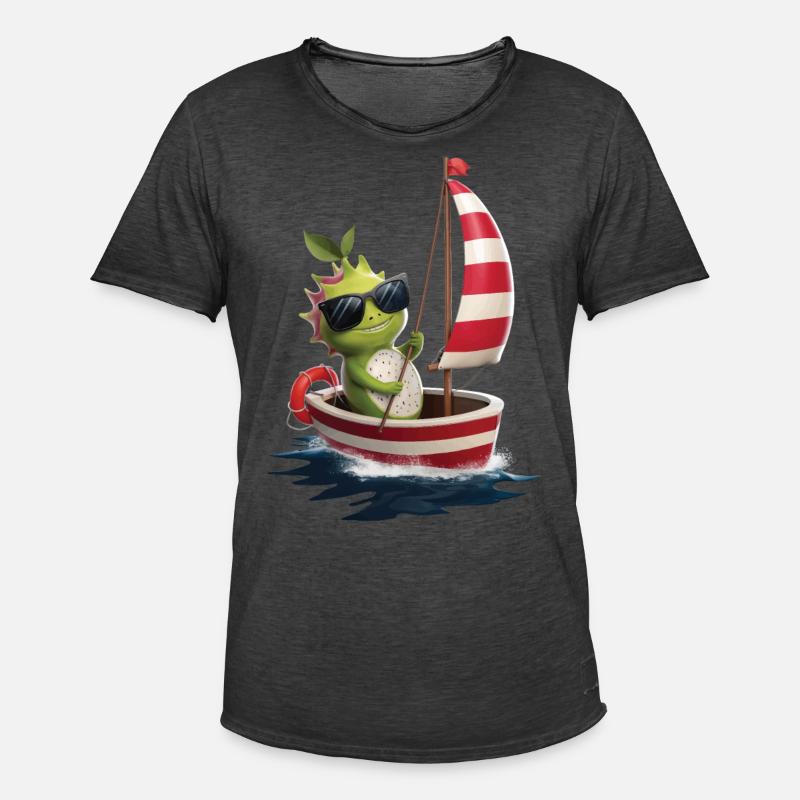 Obst Drachenfrucht Bootfahren Geschenk - Männer Vintage T-Shirt - Vintage Schwarz