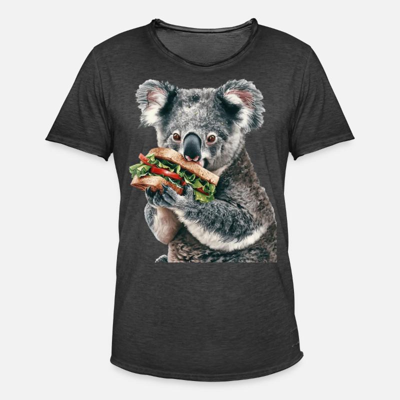 Koala - Männer Vintage T-Shirt - Vintage Schwarz
