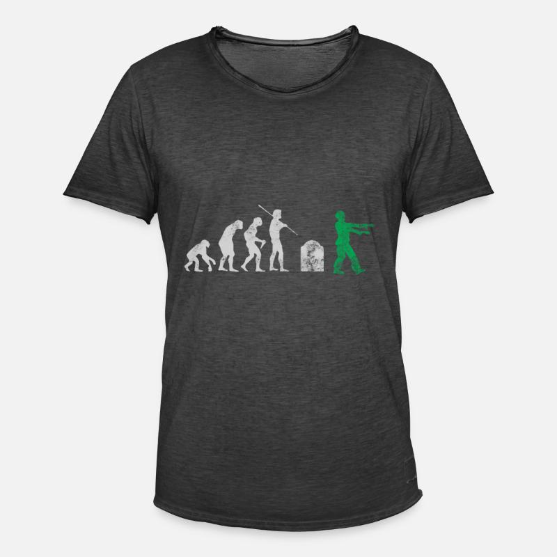 Evolution Zombies Halloween - Männer Vintage T-Shirt - Vintage Schwarz