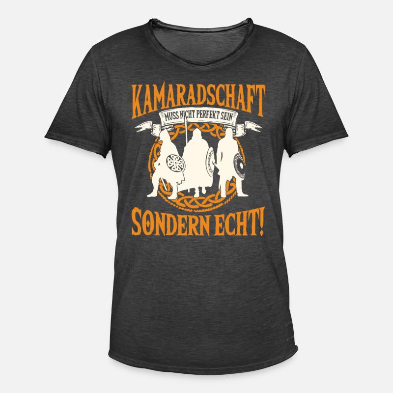 Wikinger Freundschaft, Perfekt Und Echt - Männer Vintage T-Shirt - Vintage Schwarz