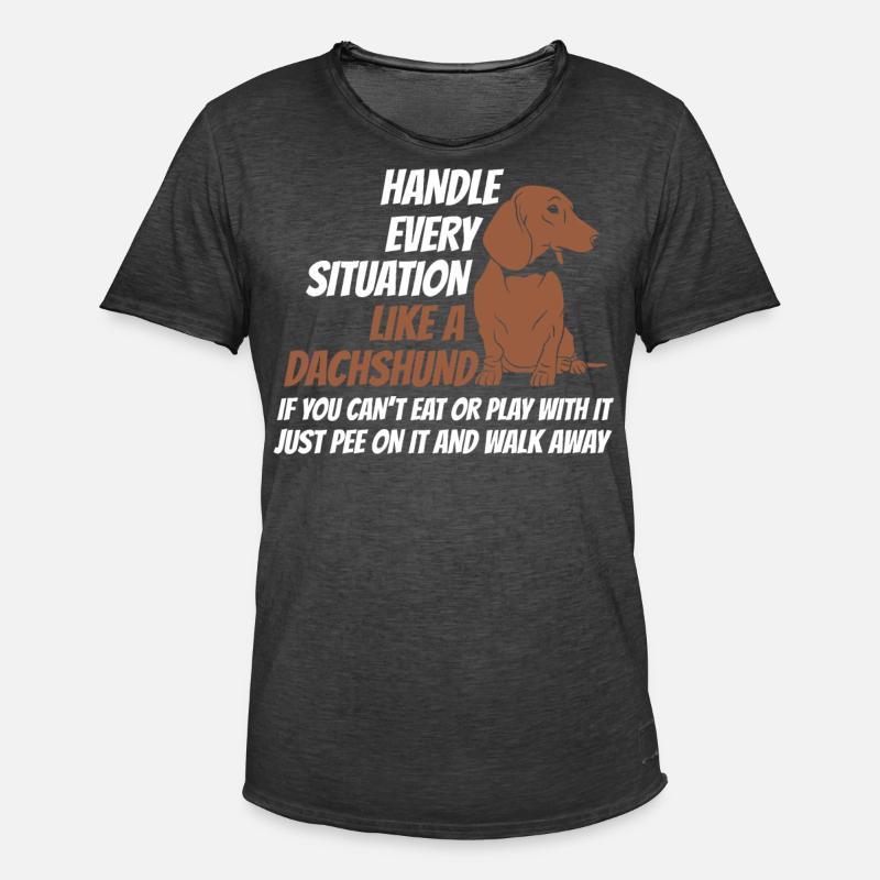 Griff-Situation Wie Ein Dackel - Männer Vintage T-Shirt - Vintage Schwarz