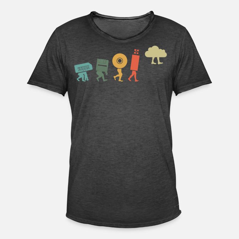 Cloud Computing, Programmer Nerd - Men's Vintage T-Shirt - washed black