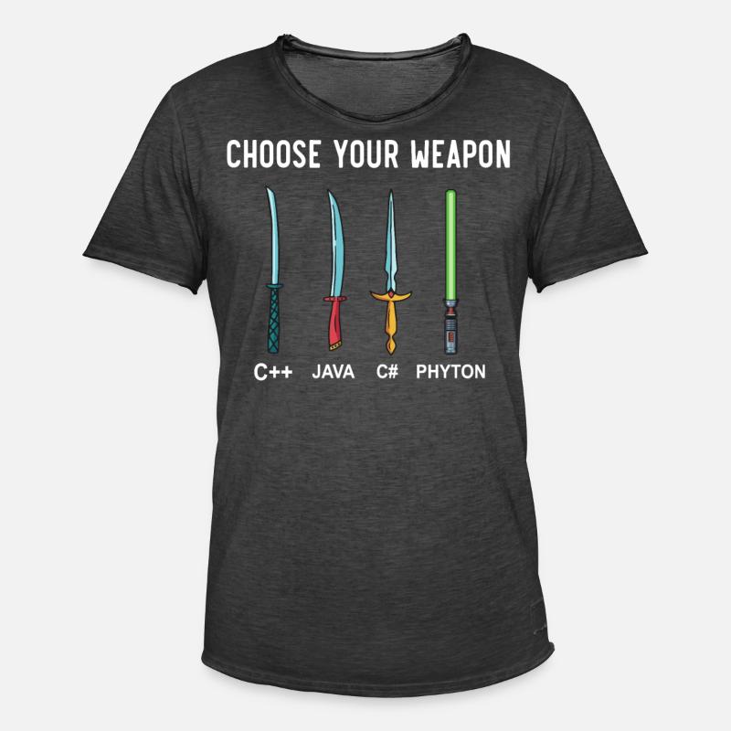 PHYTON PROGRAMMER Programming Encoder Encoding - Men's Vintage T-Shirt - washed black