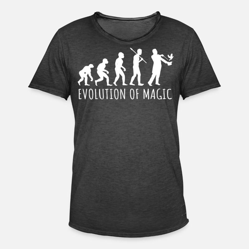 Évolution du magicien, magicien - T-shirt vintage Homme - noir vintage