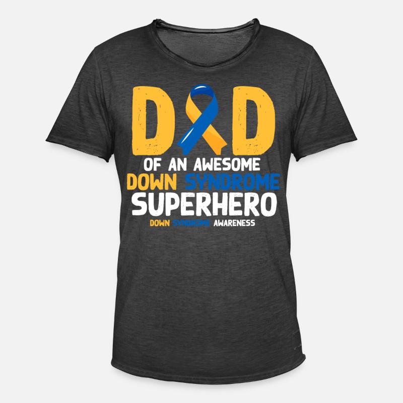 Down-Syndrom-Superheld, Down-Syndrom-Bewusstsein - Männer Vintage T-Shirt - Vintage Schwarz