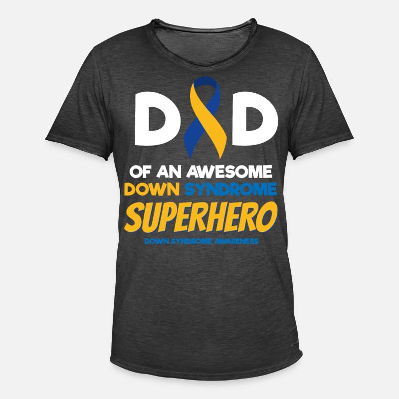 Down-Syndrom-Superheld, Down-Syndrom-Bewusstsein - Männer Vintage T-Shirt - Vintage Schwarz