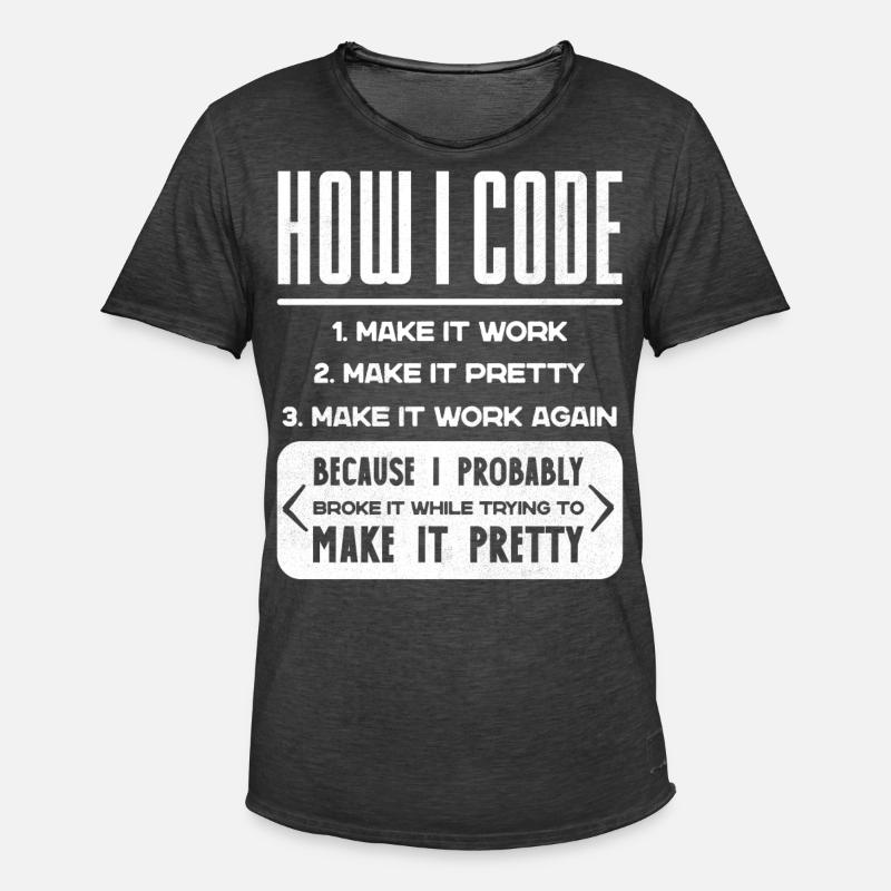 Programmer, Code, Nerd, Programming - Men's Vintage T-Shirt - washed black