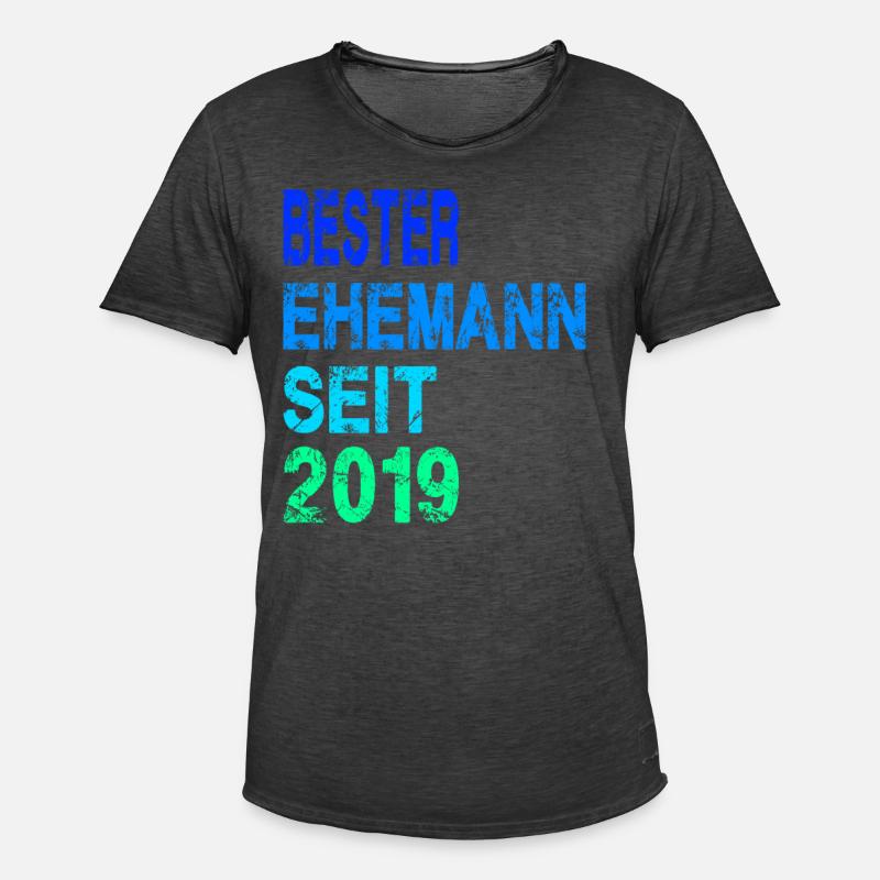 Bester Ehemann seit 2019 - Männer Vintage T-Shirt - Vintage Schwarz