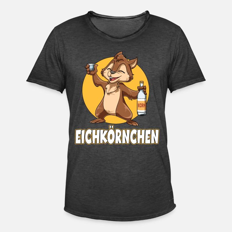 Eichkörnchen Eichhörnchen mit Korn - Männer Vintage T-Shirt - Vintage Schwarz