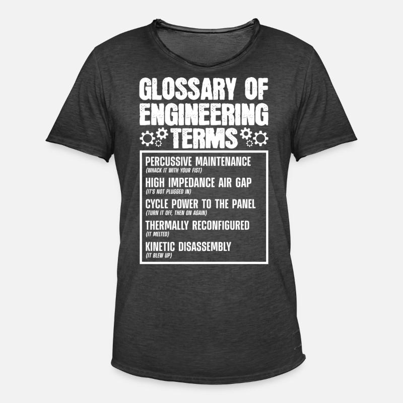 Glossar Der Technischen Begriffe - Männer Vintage T-Shirt - Vintage Schwarz