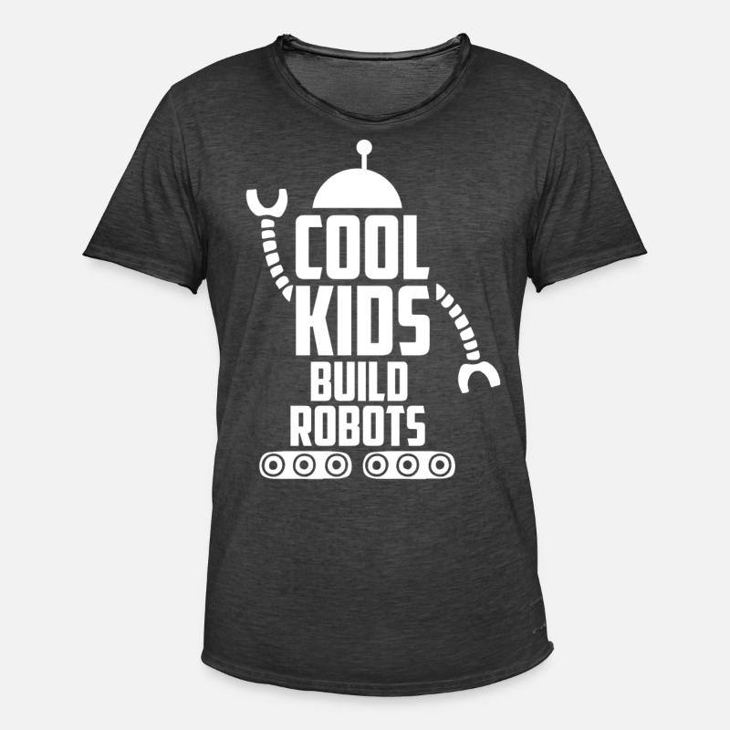 Robotique, constructeurs de robots - T-shirt vintage Homme - noir vintage
